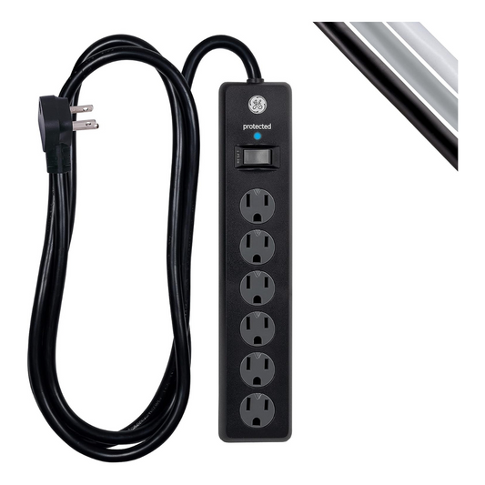 6-Outlet Surge Protector, 6 Ft Extension Cord - GE