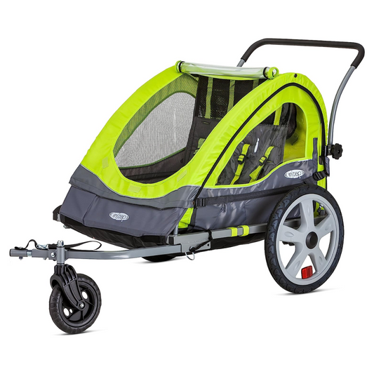 Instep Quick-N-Ez Double Tow behind Bike Trailer for Toddlers, Kids